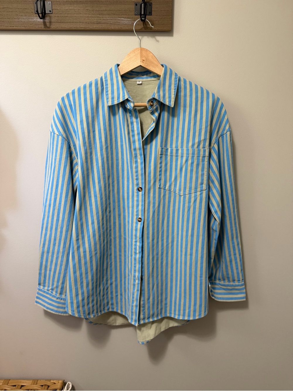 Oversized Striped Button-Up Shirt